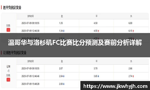 温哥华与洛杉矶FC比赛比分预测及赛前分析详解